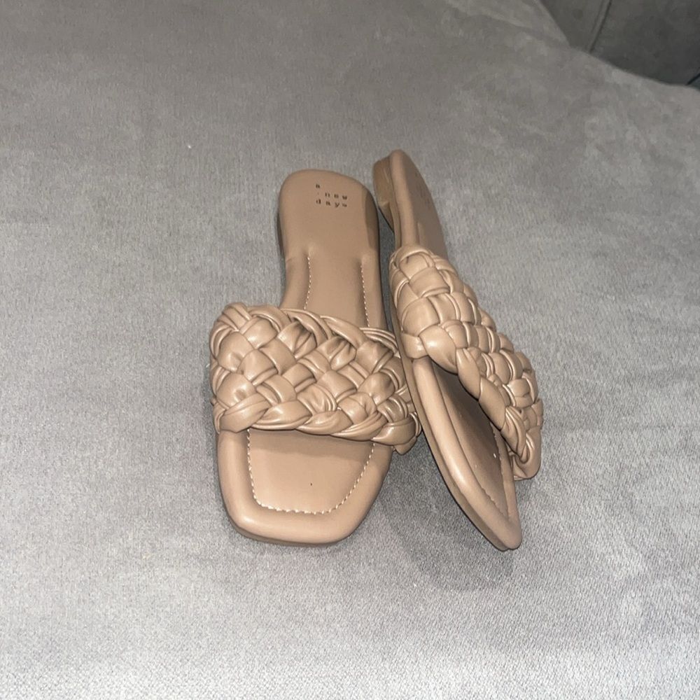 A new day woven nude square toe sandals